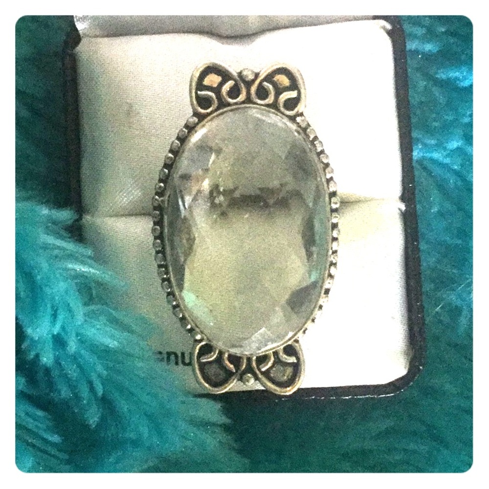 Sterling silver ring with large stone